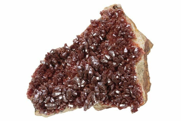 Glittering, Ruby Red Vanadinite Crystals on Dolomite - Morocco #233956